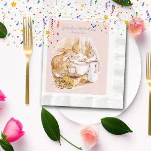Serviette En Papier Beatrix Potter Bunnies Berries et crème Anniversai