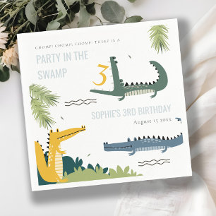 Serviette En Papier Beau Alligator Chompe N'importe quel Anniversaire