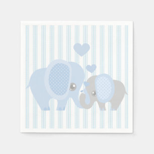 Serviette En Papier Beau bébé garçon bleu éléphant