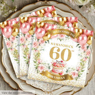 Serviette En Papier Beau Boho 60e Anniversaire Napkins Parties scintil