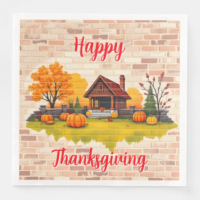 Serviette En Papier Beau Bon thanksgiving populaire automne (Devant)