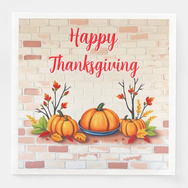 Serviette En Papier Beau Bon thanksgiving populaire Automne (Devant)