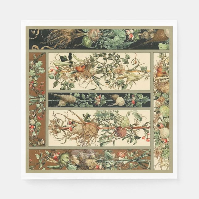 Serviette En Papier Beau Botanique  (Devant)