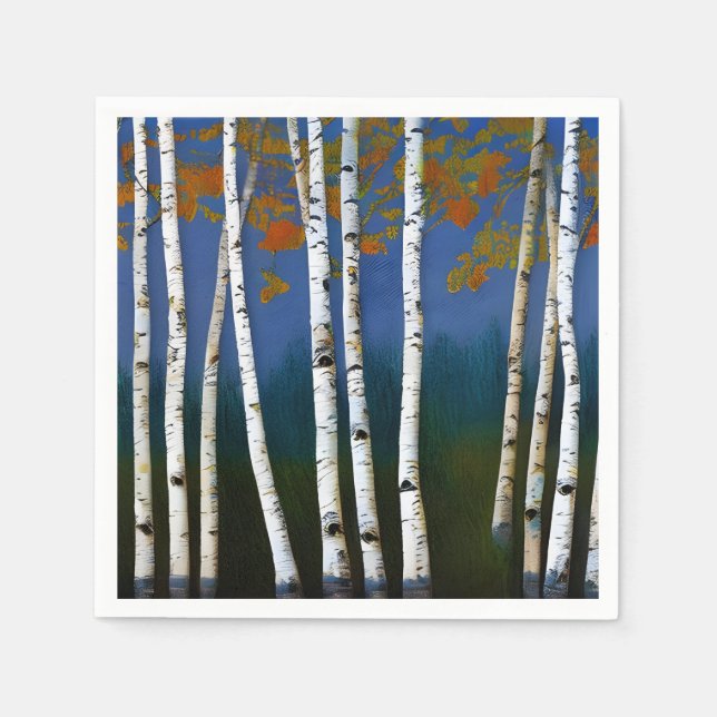 Serviette En Papier Beau bouleau d'automne (Devant)