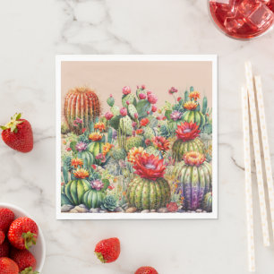Serviette En Papier Beau Cactus Flower