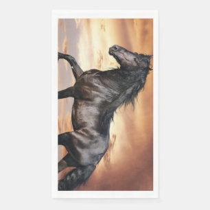 Serviette En Papier Beau Cheval Noir