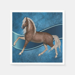 Serviette En Papier Beau Cheval sur Blue Western Horse Party Napkin