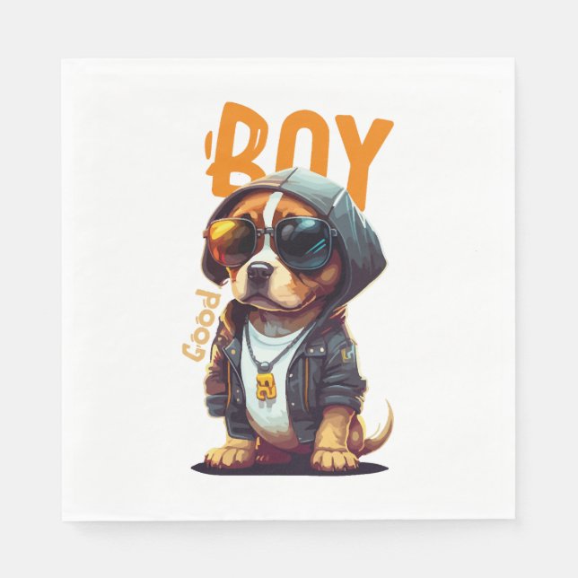 Serviette En Papier Beau Chien Chien Cute Chiot (Devant)