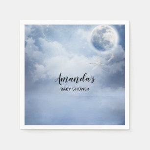 Serviette En Papier Beau ciel bleu avec cygnes volants