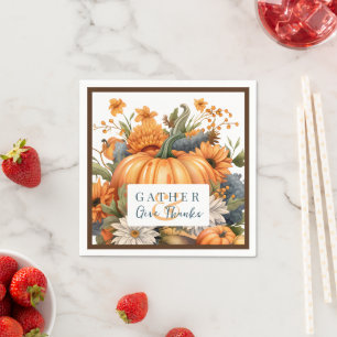 Serviette En Papier Beau Citrouille de Thanksgiving d'automne