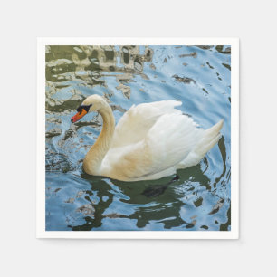 Serviette En Papier Beau cygne blanc