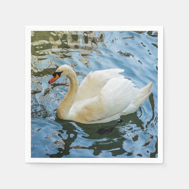 Serviette En Papier Beau cygne blanc (Devant)