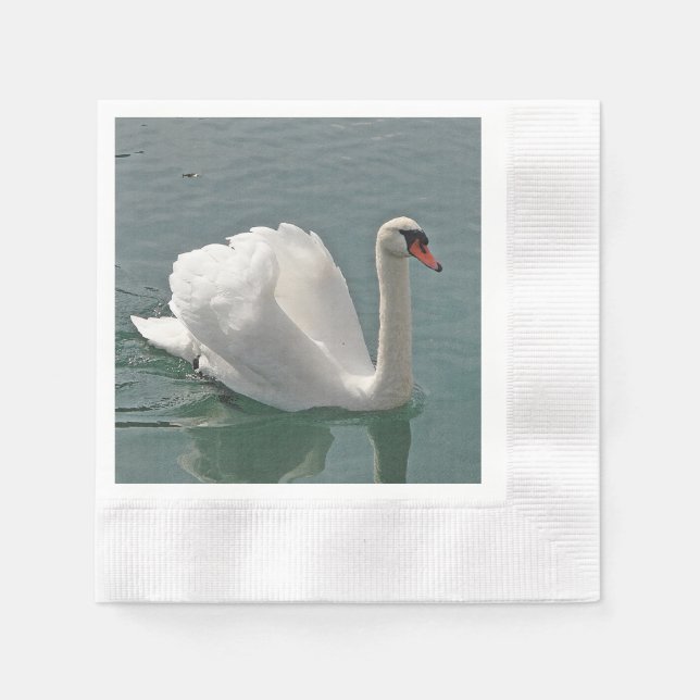 Serviette En Papier Beau cygne blanc (Devant)