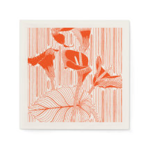 Beau dessin floral de plantes orange