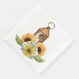 Serviette En Papier Beau Jardin Bee Motif de tournesol