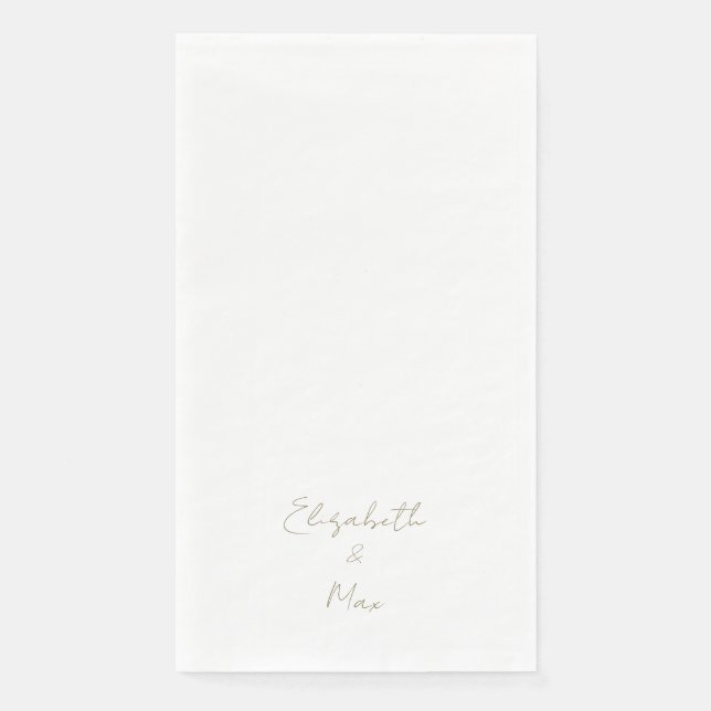 Serviette En Papier Beau Mariage de texte de police Gold (Devant)