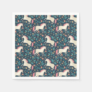 Serviette En Papier Beau motif magique de licorne