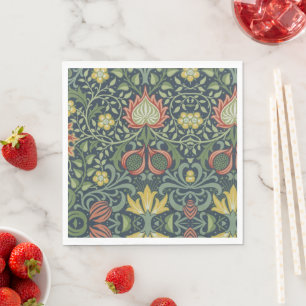 Serviette En Papier Beau motif Vintage Floral rose jaune vert