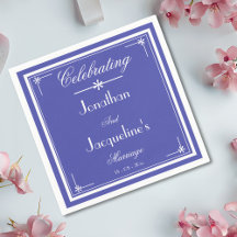 Beau papier Mariage de de Script Blue Chic