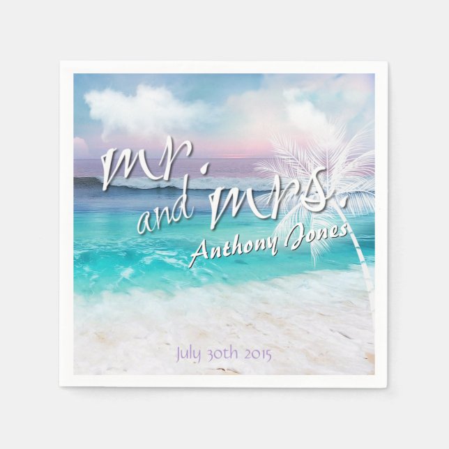 SERVIETTE EN PAPIER BEAU PAPIER TROPICAL OCEAN SOLEIL NAPKINS (Devant)