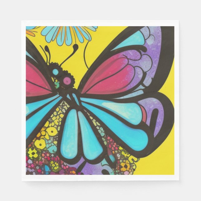 Serviette En Papier Beau Papillon (Devant)