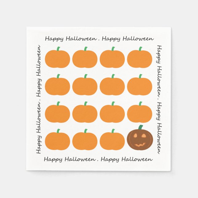 Serviette En Papier Beau Patch Citrouille Halloween (Devant)