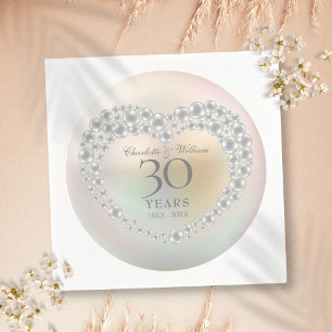 Serviette En Papier Beau Pearl 30e anniversaire de Mariage