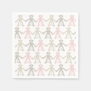 Serviette En Papier Beau singe de chaussette de bébé