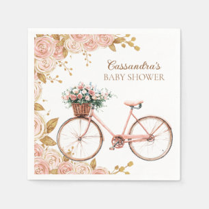 Serviette En Papier Beau Vélo Vintage Rose Floral