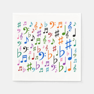 Serviette En Papier Beaucoup de notes et de symboles musicaux
