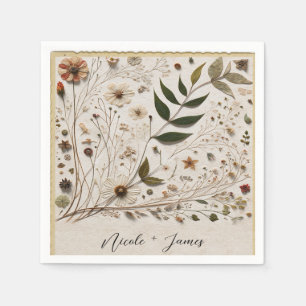 Serviette En Papier Beauté de la Nature Fleurs et Feuilles Botaniques