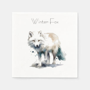 Serviette En Papier Beauté de l'Arctique : Coutume de Fox d'hiver