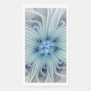 Serviette En Papier Beauté florale Abstrait Moderne Fleur Pastel Bleu