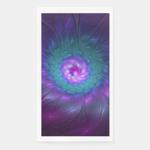 Serviette En Papier Beauté florale abstraite Art fractal coloré Fleur