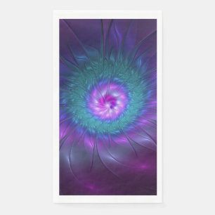 Serviette En Papier Beauté florale abstraite Art fractal coloré Fleur