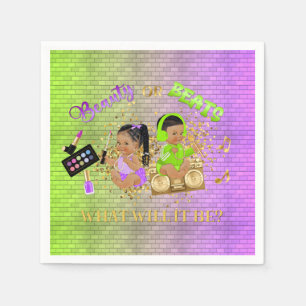 Serviette En Papier Beauté ou Rythmes Révélation du sexe Vert Violet O