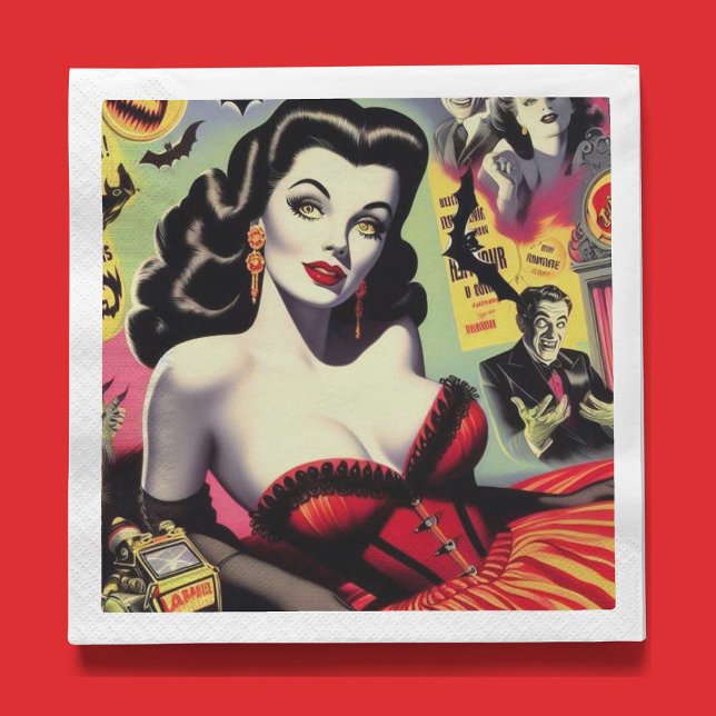 Serviette En Papier Beauté Vampire Pin-up (Créateur téléchargé)