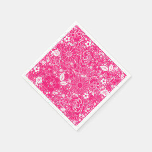 Serviette En Papier Beautés botaniques Bleu Pink Pink Party serviettes