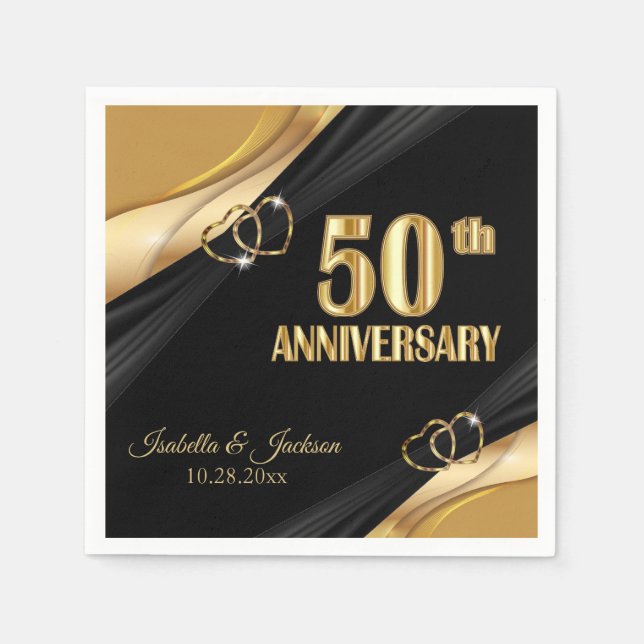Serviette En Papier Beautiful 50th  Wedding Anniversary  (Devant)