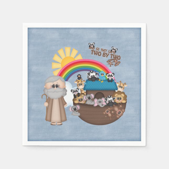 Serviette En Papier Beautiful Baby Noah's Ark (Devant)