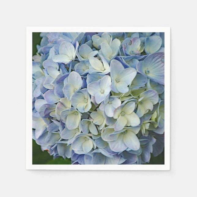 Serviette En Papier Beautiful Blue Hydrangea Flowers (Devant)