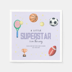 Serviette En Papier Beaux Sports Superstar Baby shower filles