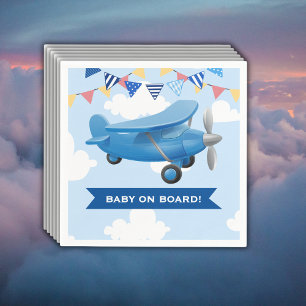 Serviette En Papier Bébé à bord ! Baby shower d'avion