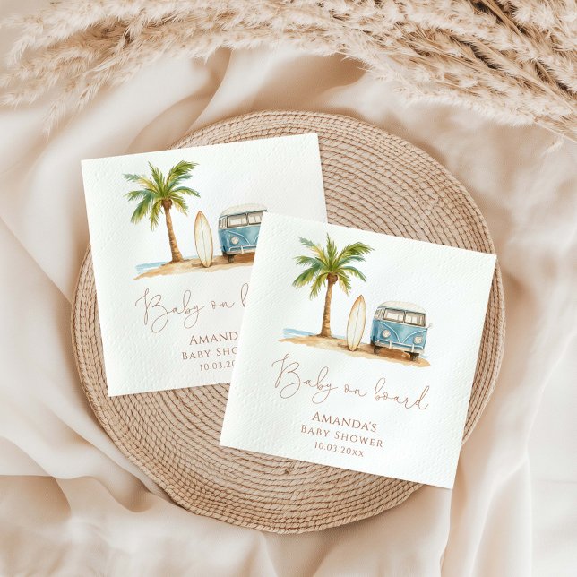 Serviette En Papier Bébé à bord Baby shower d'été (Créateur téléchargé)