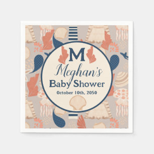 Serviette En Papier Bébé à bord Baby shower nautique
