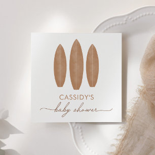 Serviette En Papier Bébé à bord Boho Surfboard Baby shower