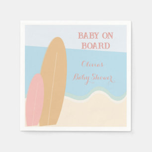 Serviette En Papier Bébé à bord du Baby shower de plage surf