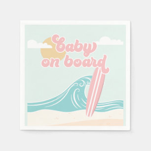 Serviette En Papier Bébé à bord Fête de naissance Baby shower rose sur