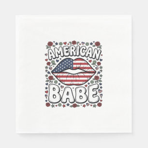 Serviette En Papier Bébé Américain Design de gravure vintage patriotiq
