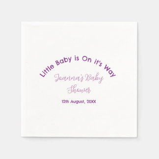 Serviette En Papier bébé arrive prénom de shower bébé rose pu